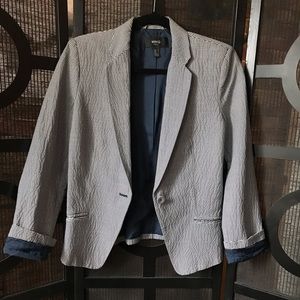 mng by mango blue&white pinstriped seersucker Suit blazer-8